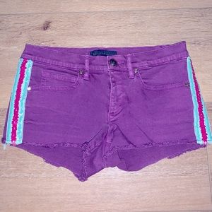 Juicy couture purple jean shorts with sequins